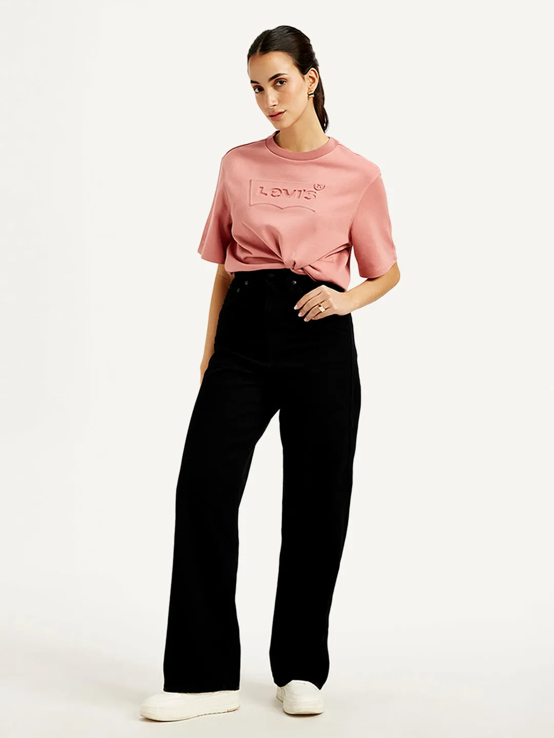 Women's Black Loose Fit High Rise Jeans Urban Explorer Evening Stroll Casual Friday Workwear Ready