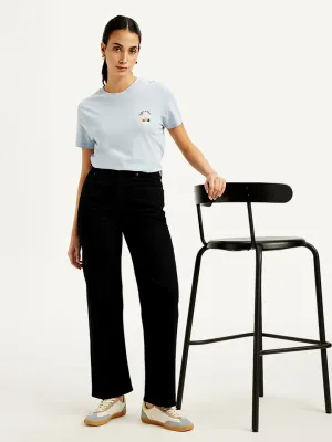 Chic Simplicity Year Rounder Women's Black Ribcage Straight Fit High Rise Jeans