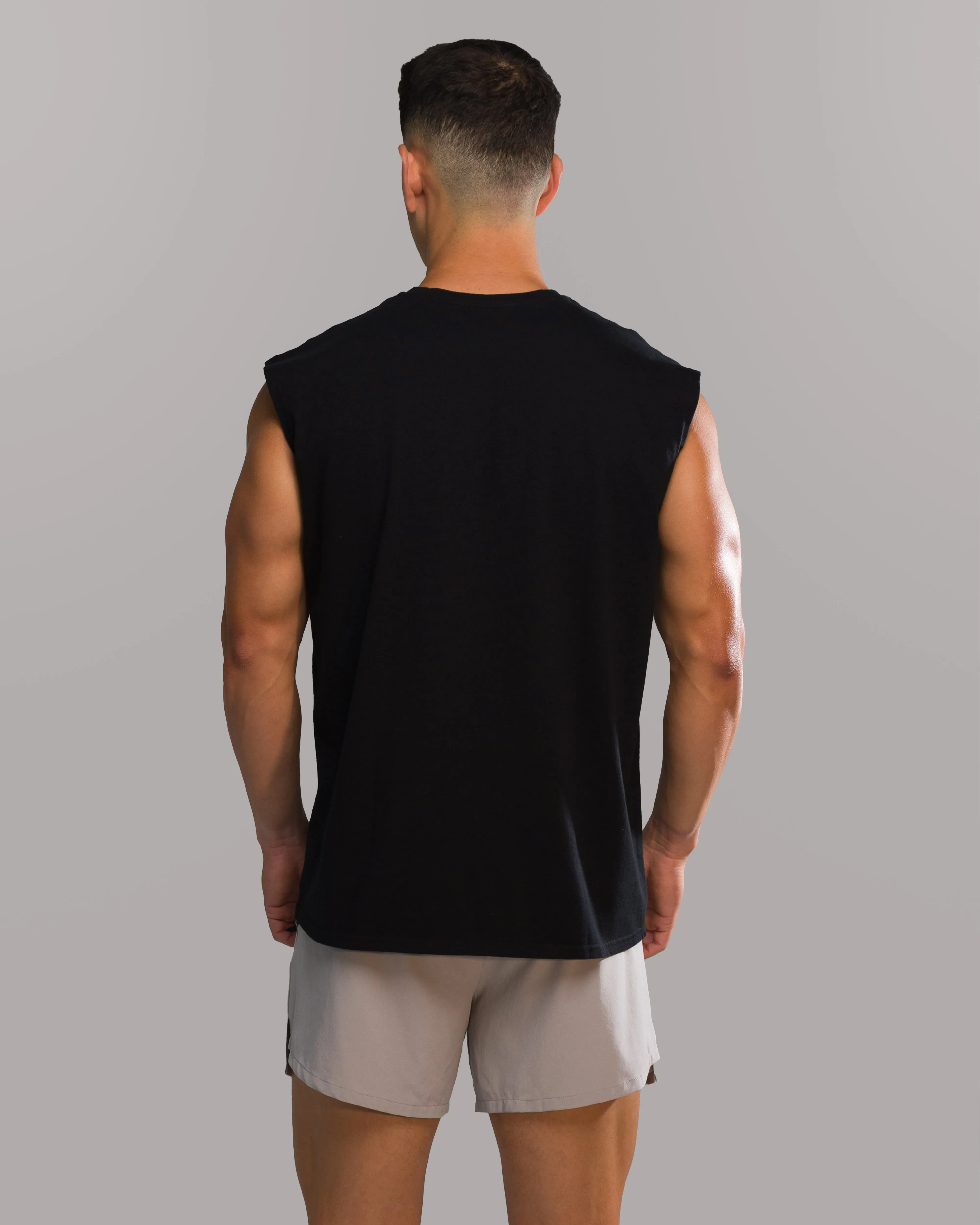 Anti Static Treatment High Neckline Dark Haven Cut Off - Black