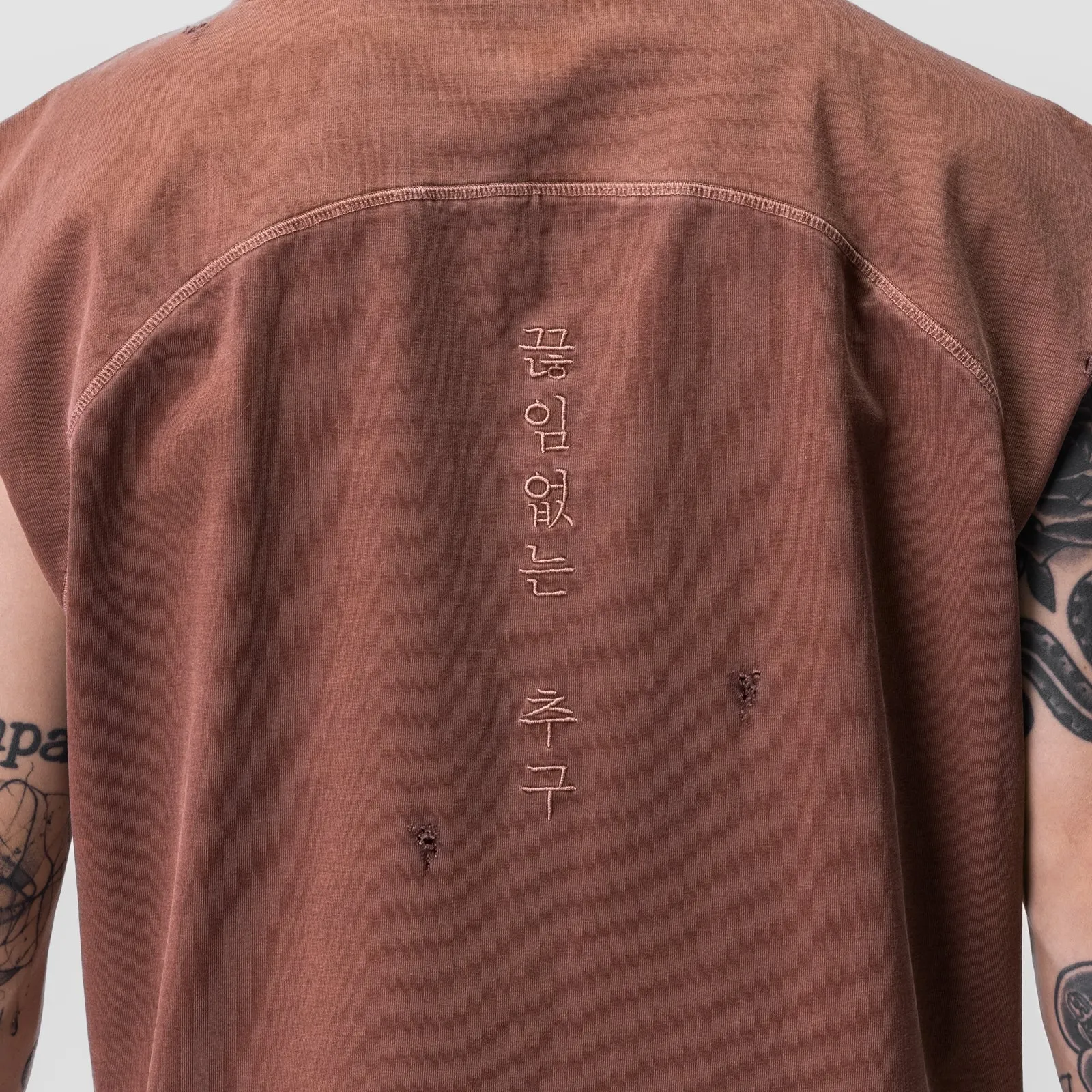winter clothing 0799. Tech Essential? Cutoff Hoodie - Faded Brick