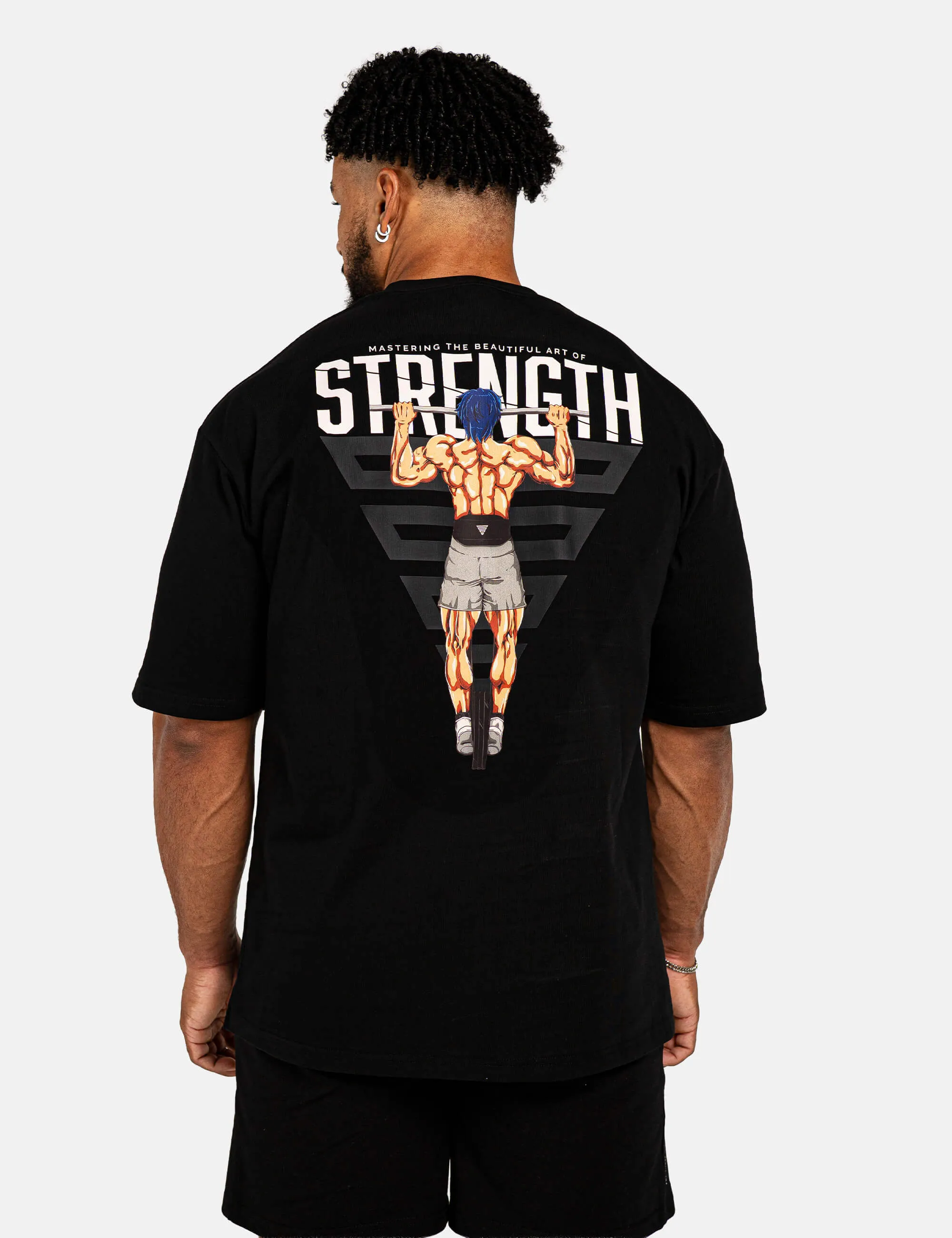 Anime Oversized T-Shirt Strength Men HypoallergenicTextile SmoothInnerLining