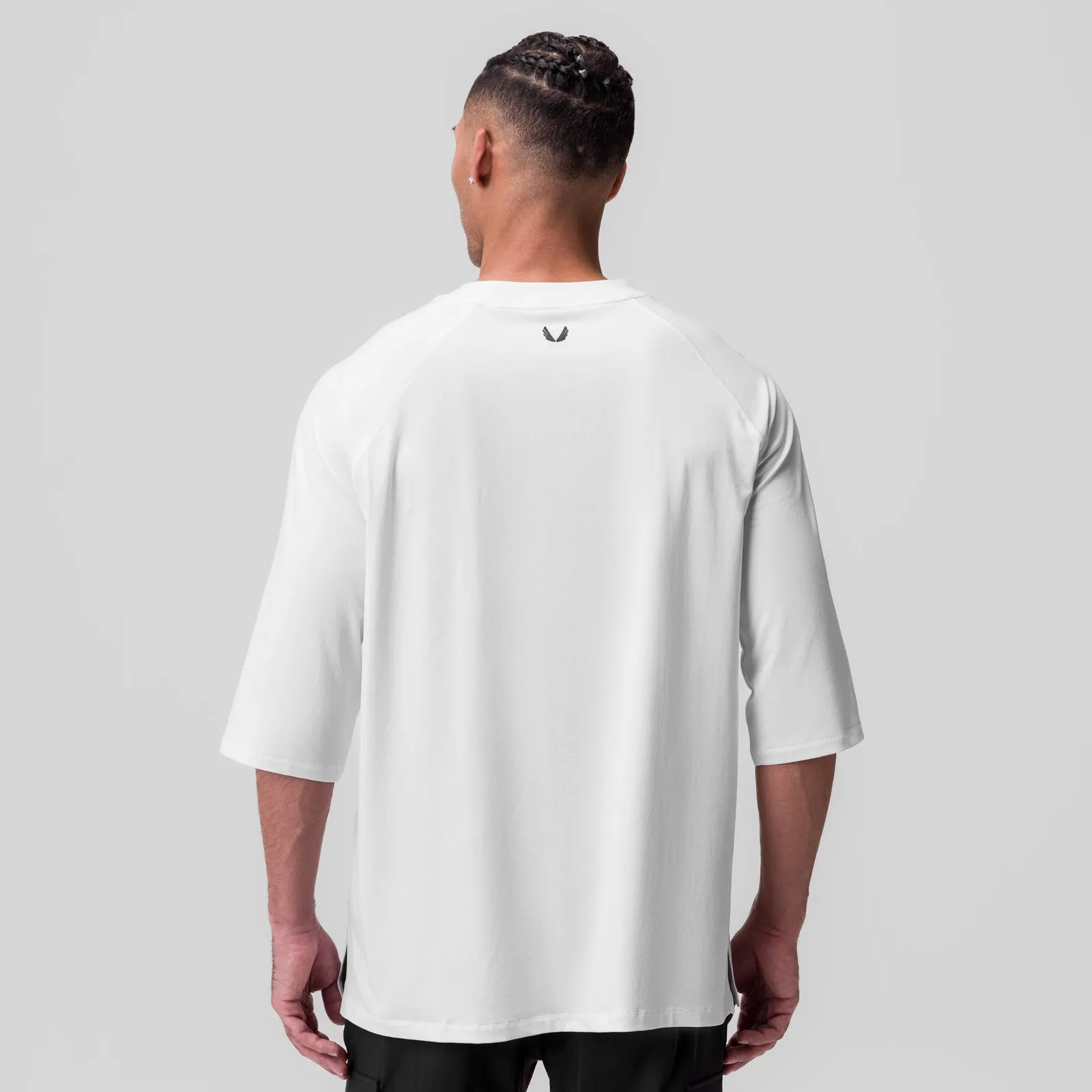SeamlessSidePanels Non Restrictive Cut 1086. Supima? 3/4-Sleeve Oversized Tee - White