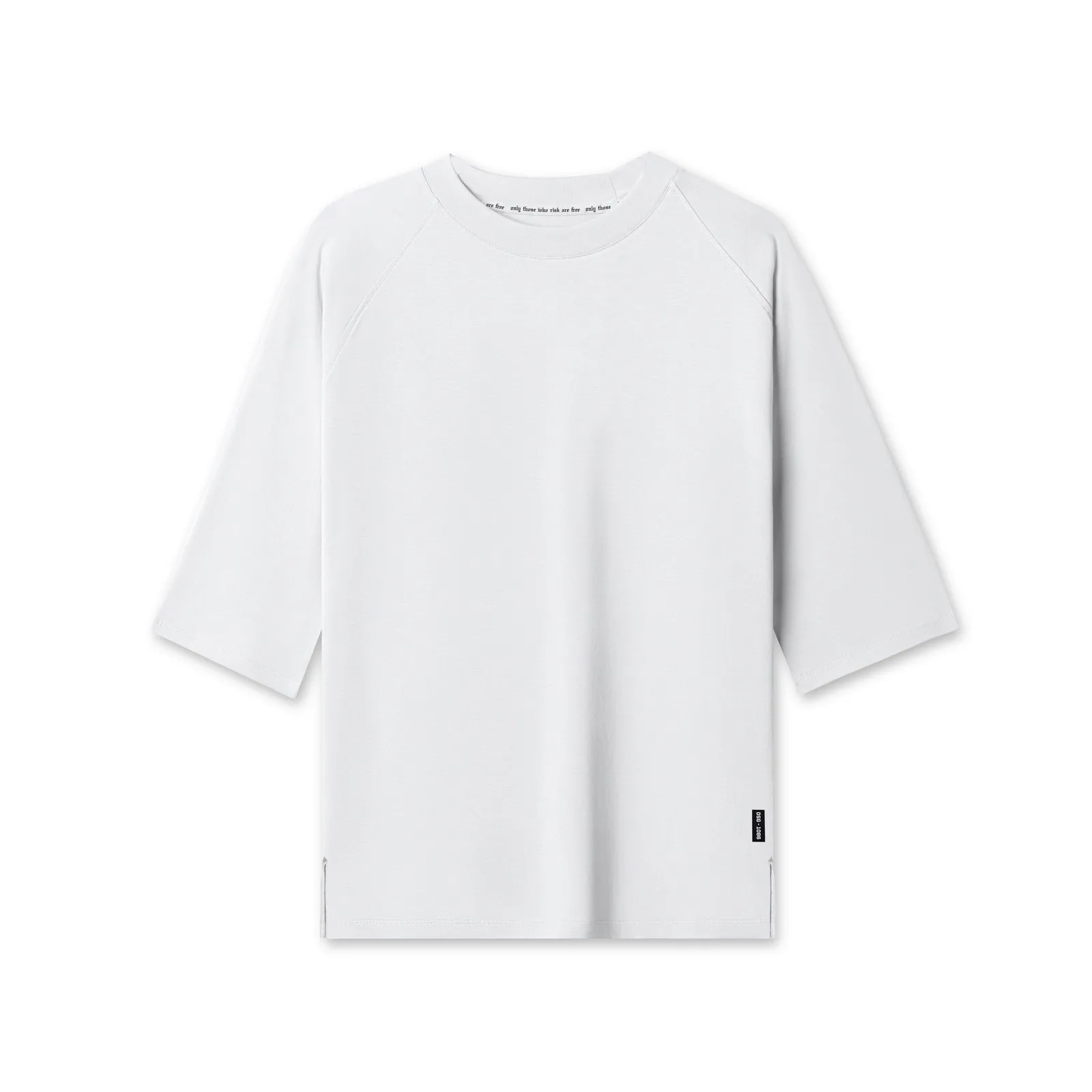 1086. Supima? 3/4-Sleeve Oversized Tee - White Eye-Catching