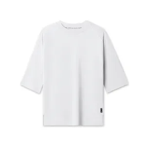 1086. Supima? 3/4-Sleeve Oversized Tee - White Eye-Catching