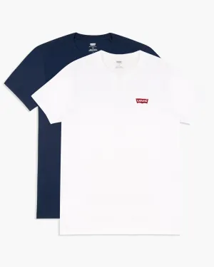 Cozy Feel Universal Fit Design Levi's? 2-Pack Housemark Graphic Crewneck Tees - White / Blue