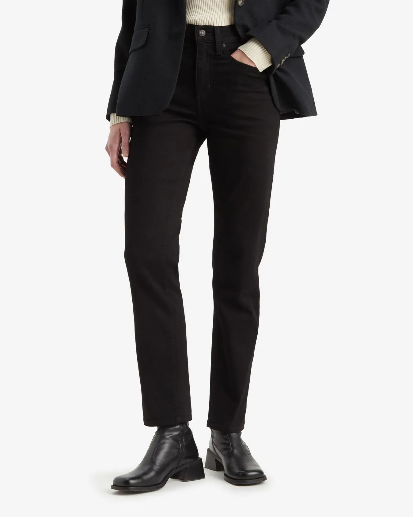 Levi's? Womens 724 High Rise Straight Leg Jeans - Midnight Gaze Daily Attire Work Meeting Trendy Modern Minimalist