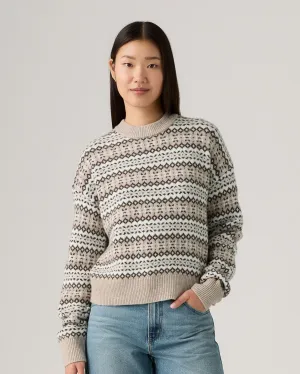 Casual Movement Stain Release Finish Levi's? Womens Ines Fairisle Sweater - Taupe Heather