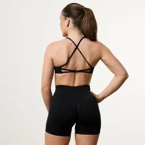 Outdoor Activity Modern fitness gear Vanquish Elevate V2 Black Seamless Cross Back Minimal Bra