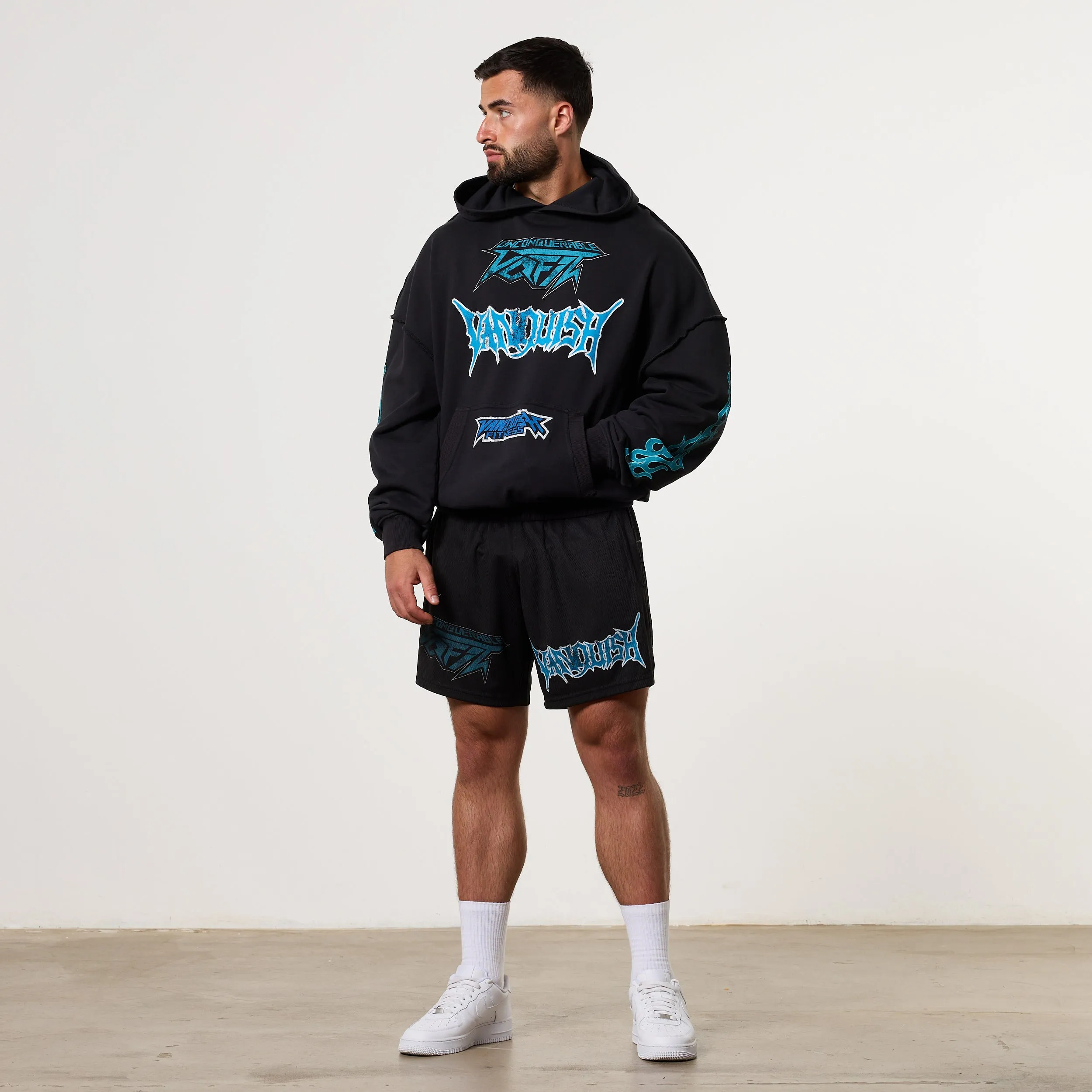 Vanquish Grunge Washed Black Oversized Pullover Hoodie Mouse like Value Pack