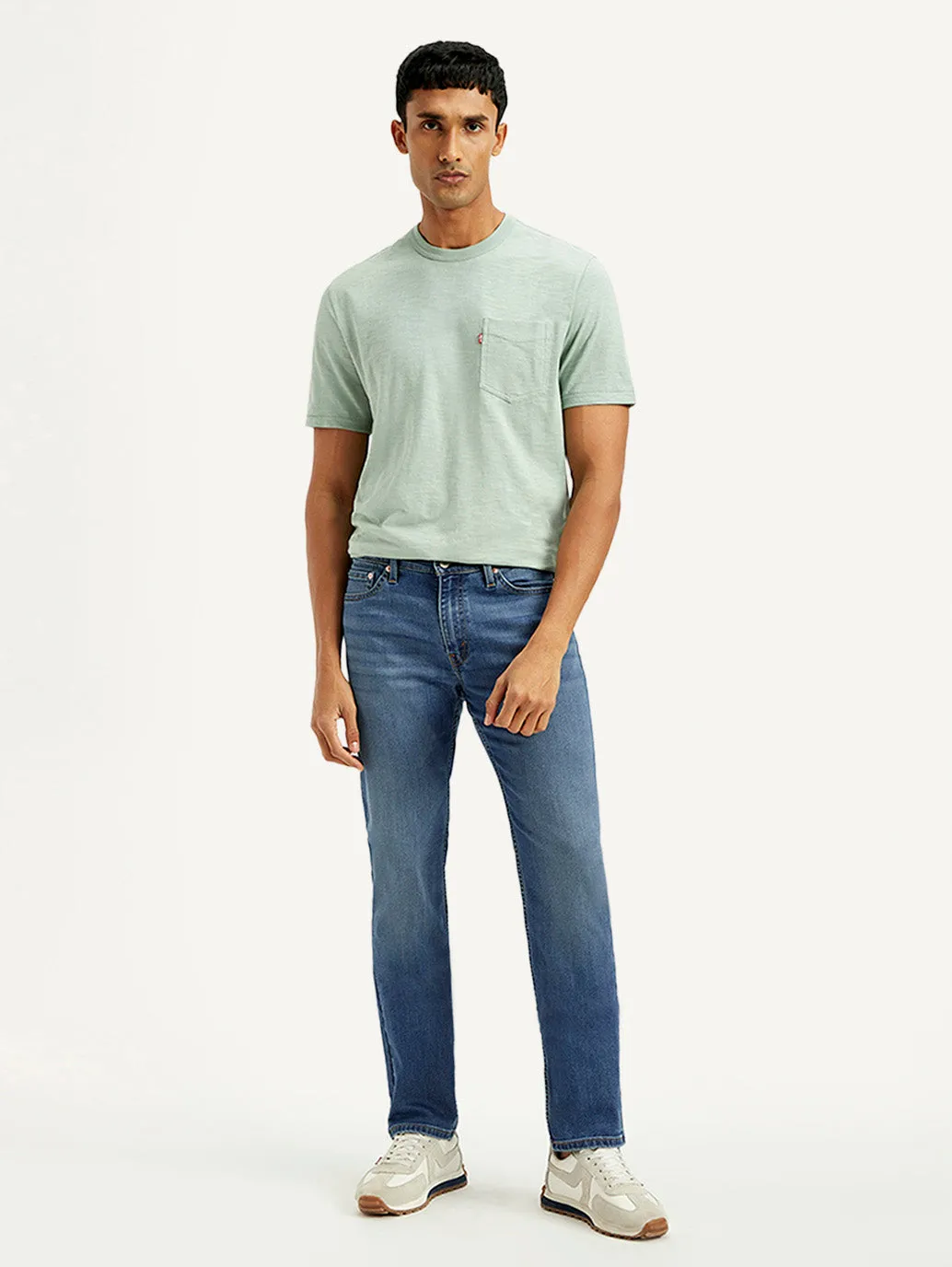 Men's 511 Blue Slim Fit Mid Rise Jeans Reinforced Stitching Smooth Feel