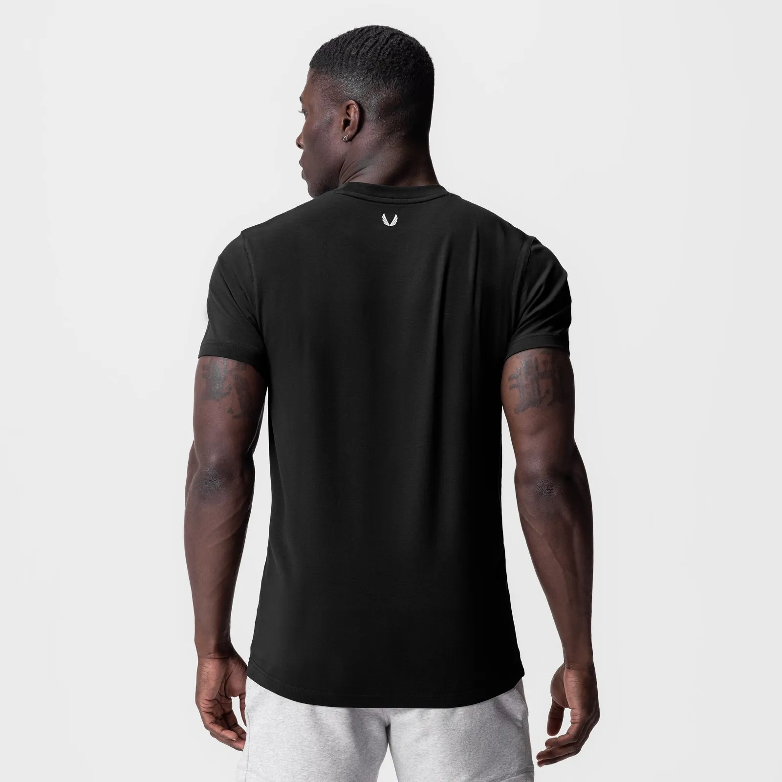 back to school Geometric Print 0923. Supima? Essential Tee - Black