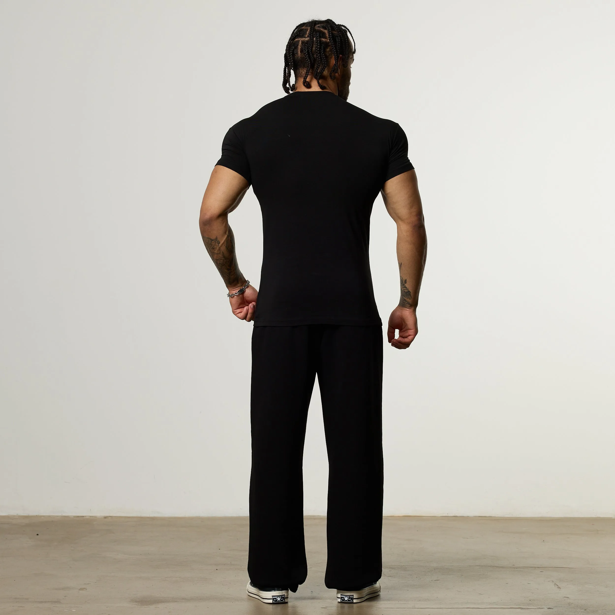 Vanquish Metal Black Slim Fit T Shirt SeamFreeShoulders Reinforced Shoulder Stitching