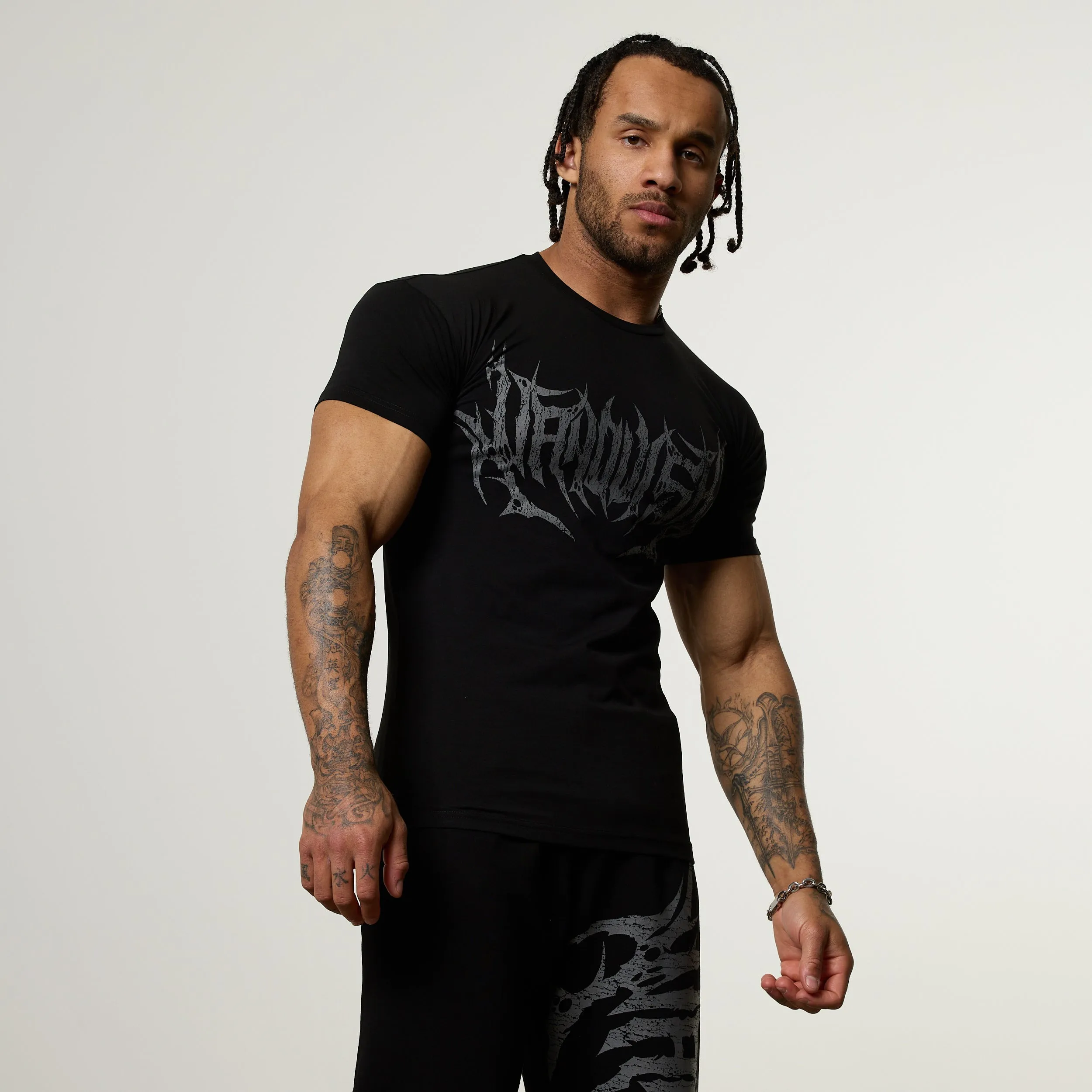 High Durability Weave Effortless Vibe Vanquish Metal Black Slim Fit T Shirt
