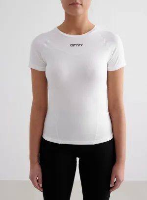 White Soft Basic Short Sleeve Relaxed Armhole Cut ReinforcedNeckline