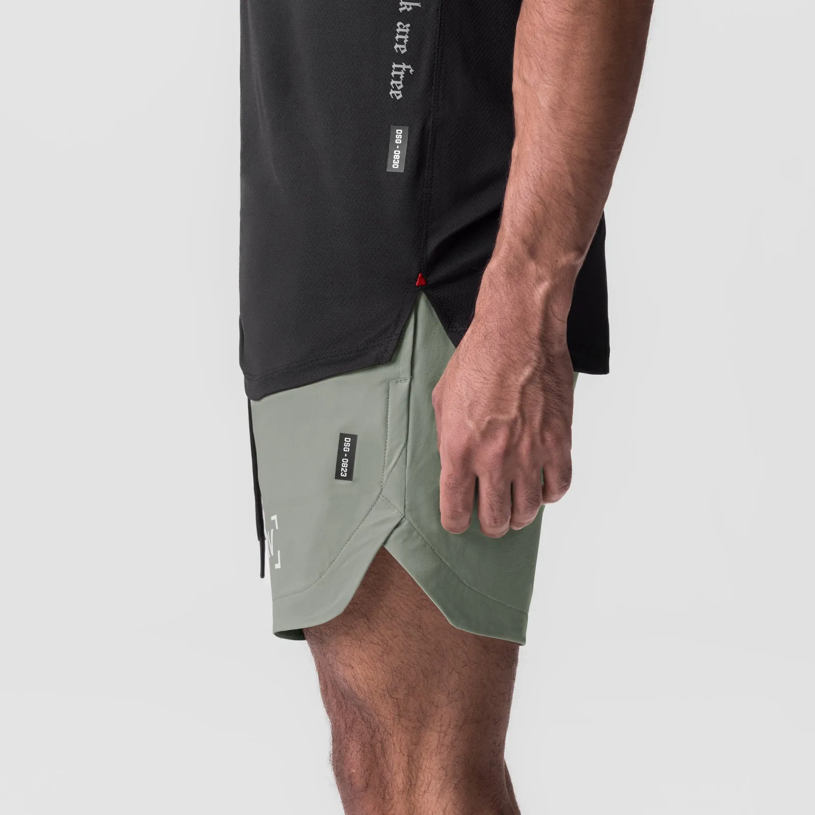 Versatile Wear 0823. Tetra-Lite? 7" Linerless Short - Sage "Bracket"