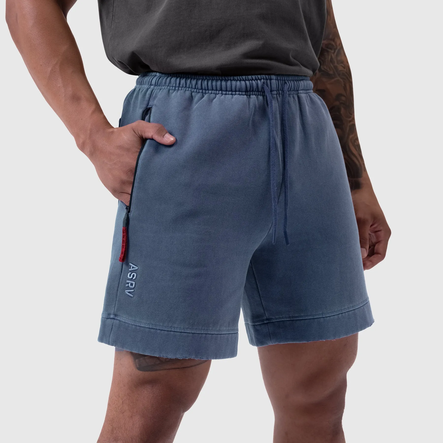 0921. Tech Essential? Sweat Short - Faded Navy fishing attire Water Repellent Finish