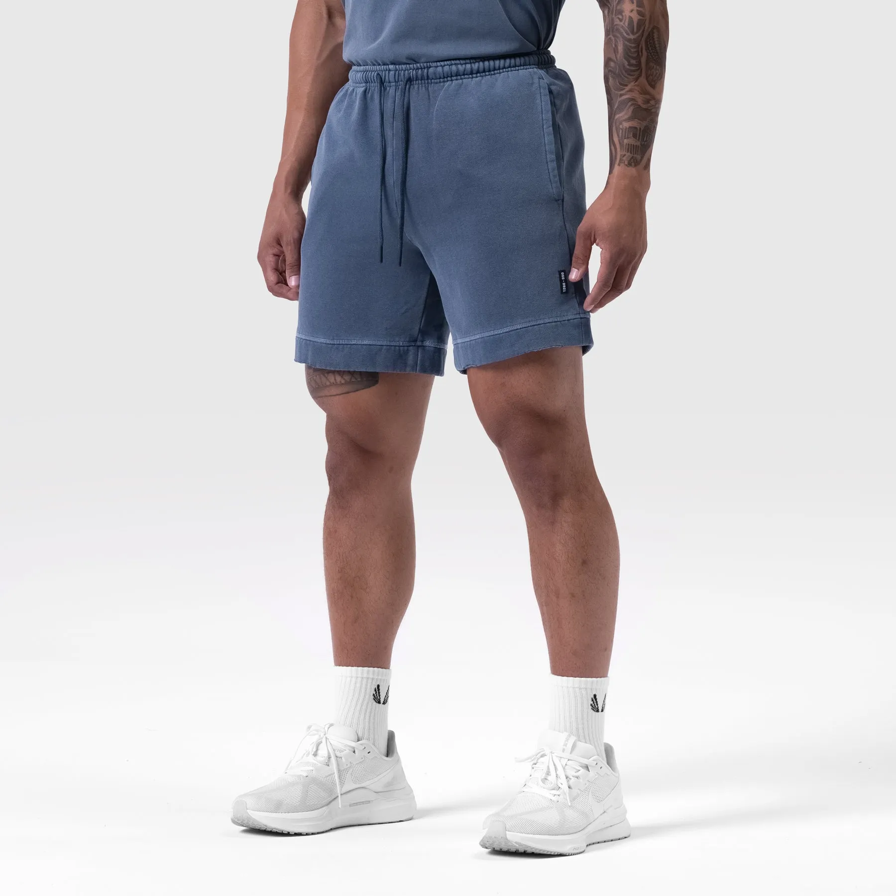 0921. Tech Essential? Sweat Short - Faded Navy Fair trade tumble dry