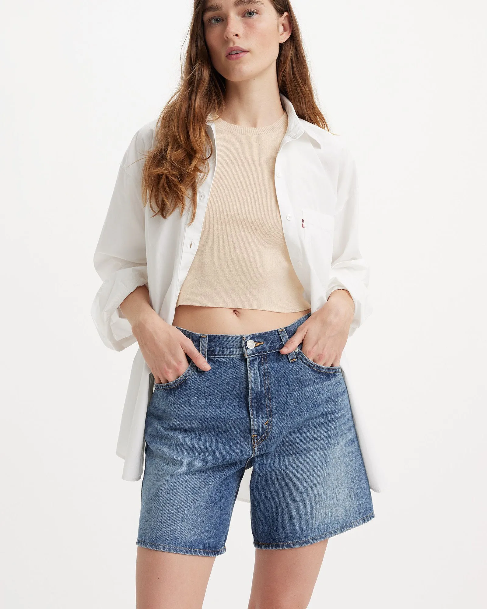 Levi's? Womens High Baggy Shorts - Worn Memory Everyday Layer Comfortable clothing