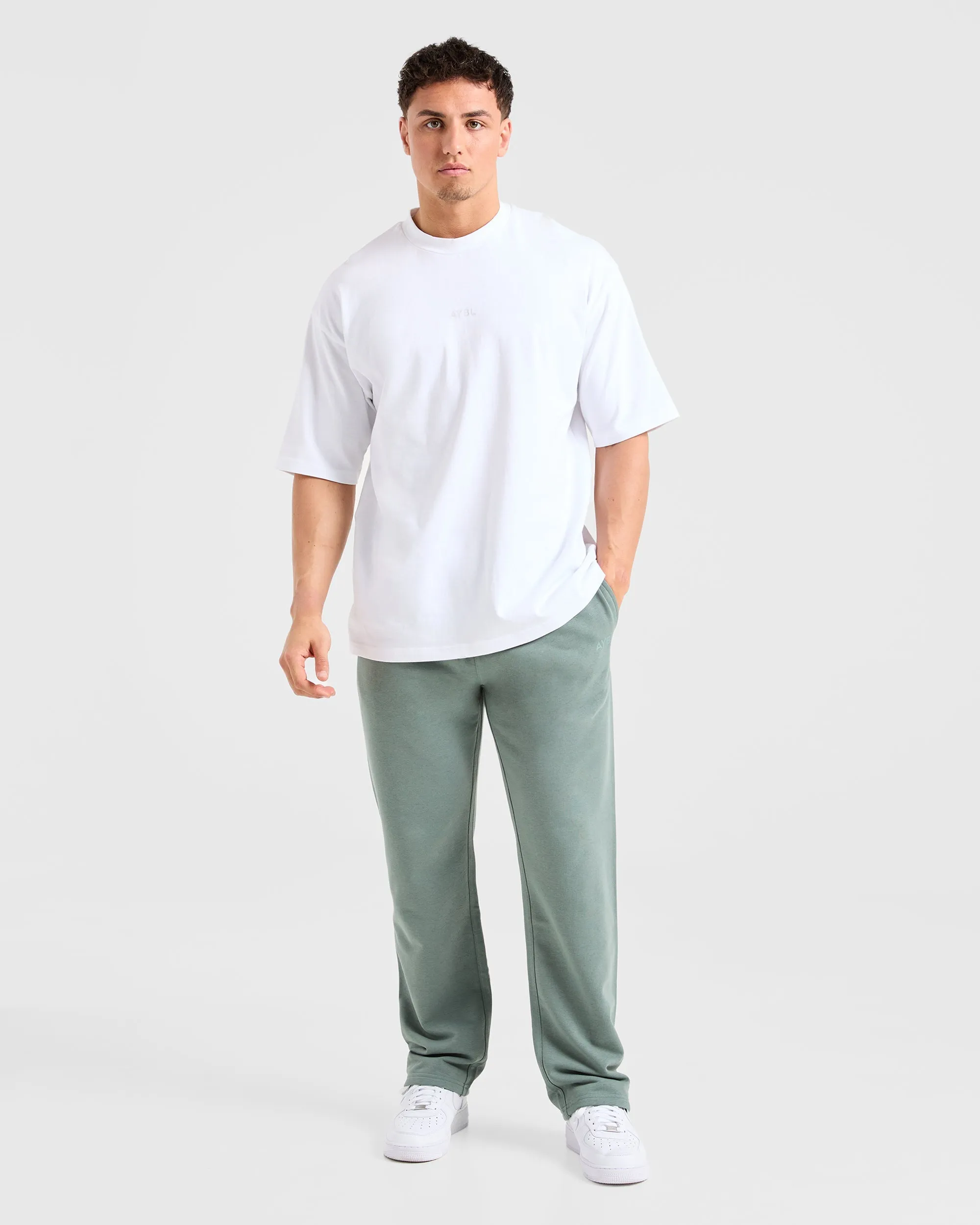 Flexible Wear Craft Oversized Straight Leg Joggers - Vintage Sage