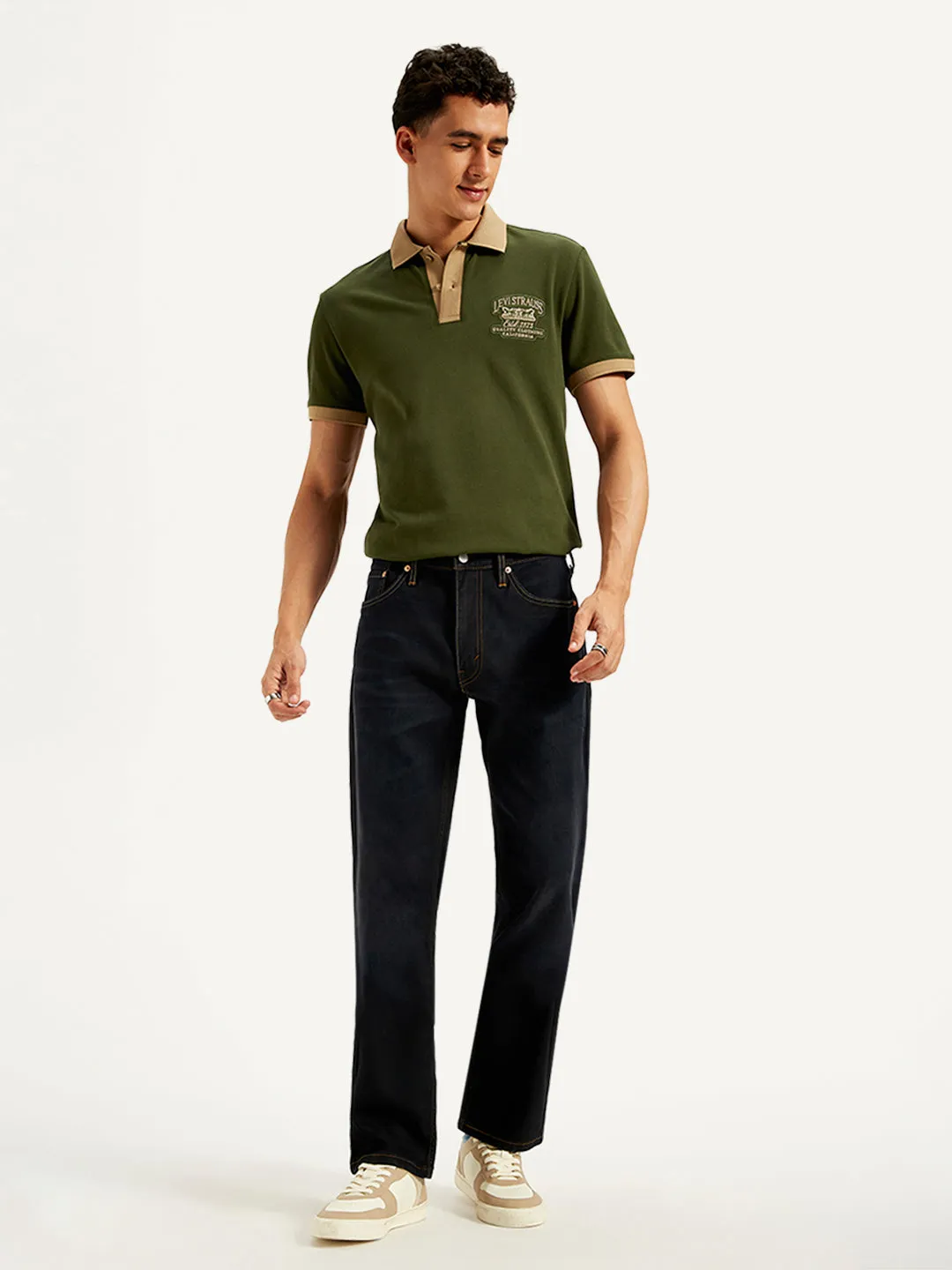 Total Fit Men's 541 Navy Blue Athletic Tapered Fit Mid Rise Jeans