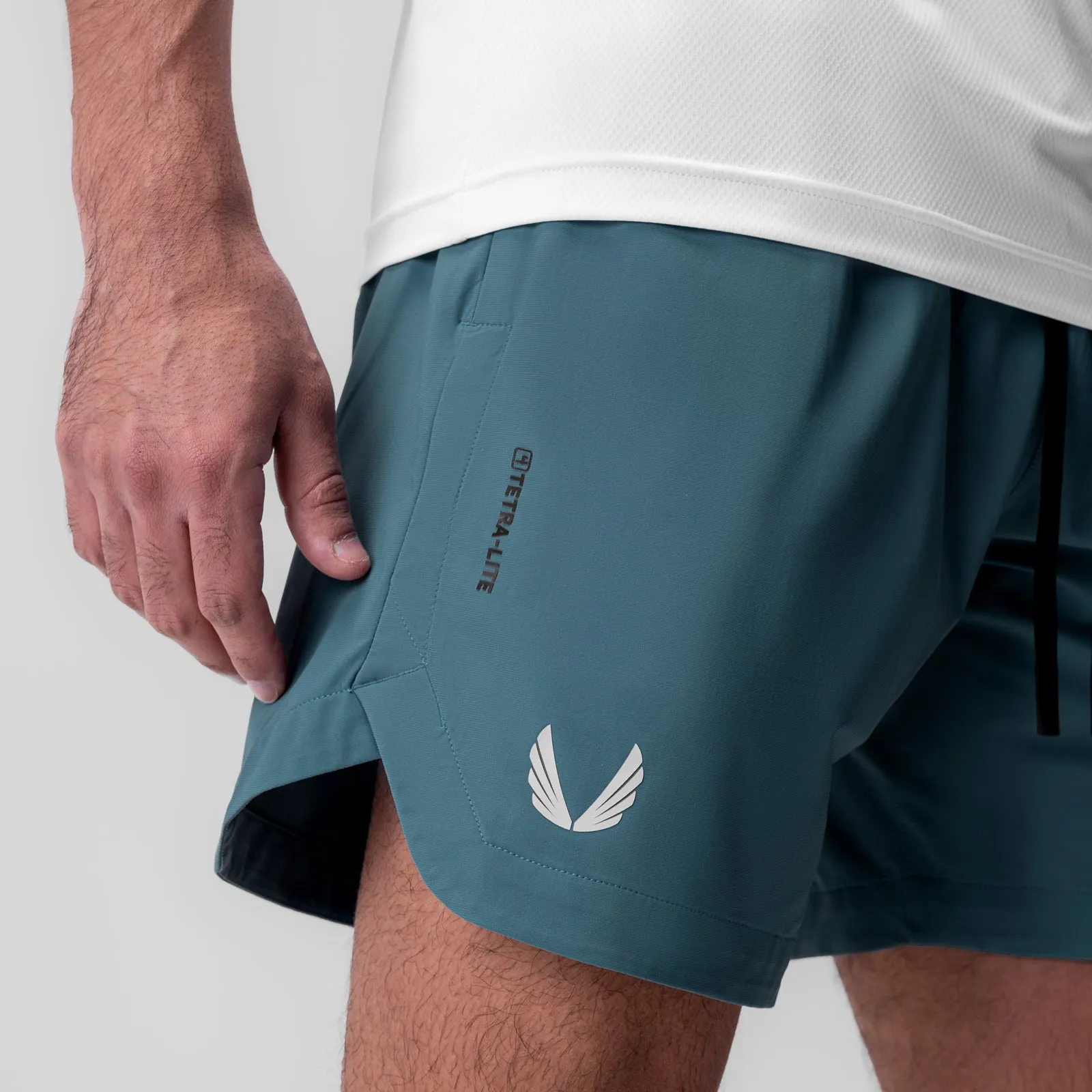 0823. Tetra-Lite? 7" Linerless Short - Storm "Wings" Travel Light Hypoallergenic Textile