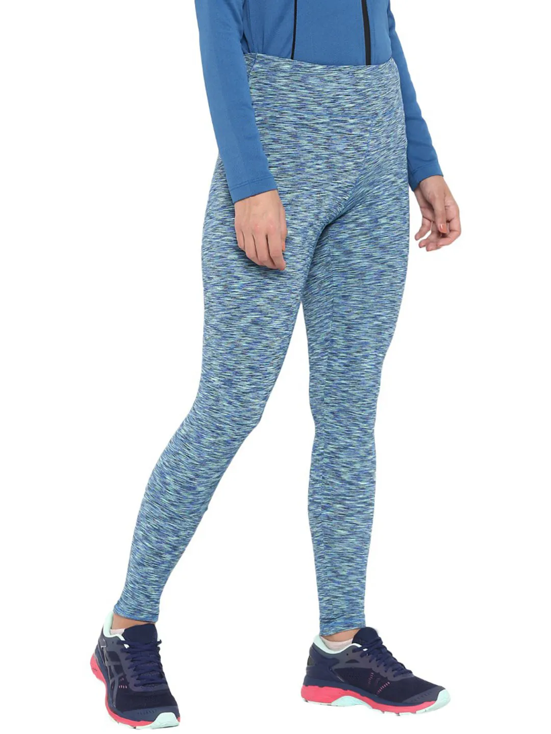 Non Bunching Seamless Pockets Alcis Women Sea Green Solid Ankle-Length Leggings