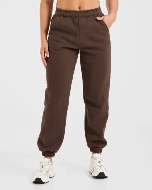 Warm Classic Plush Oversized Joggers - Brown High Neck individual sports