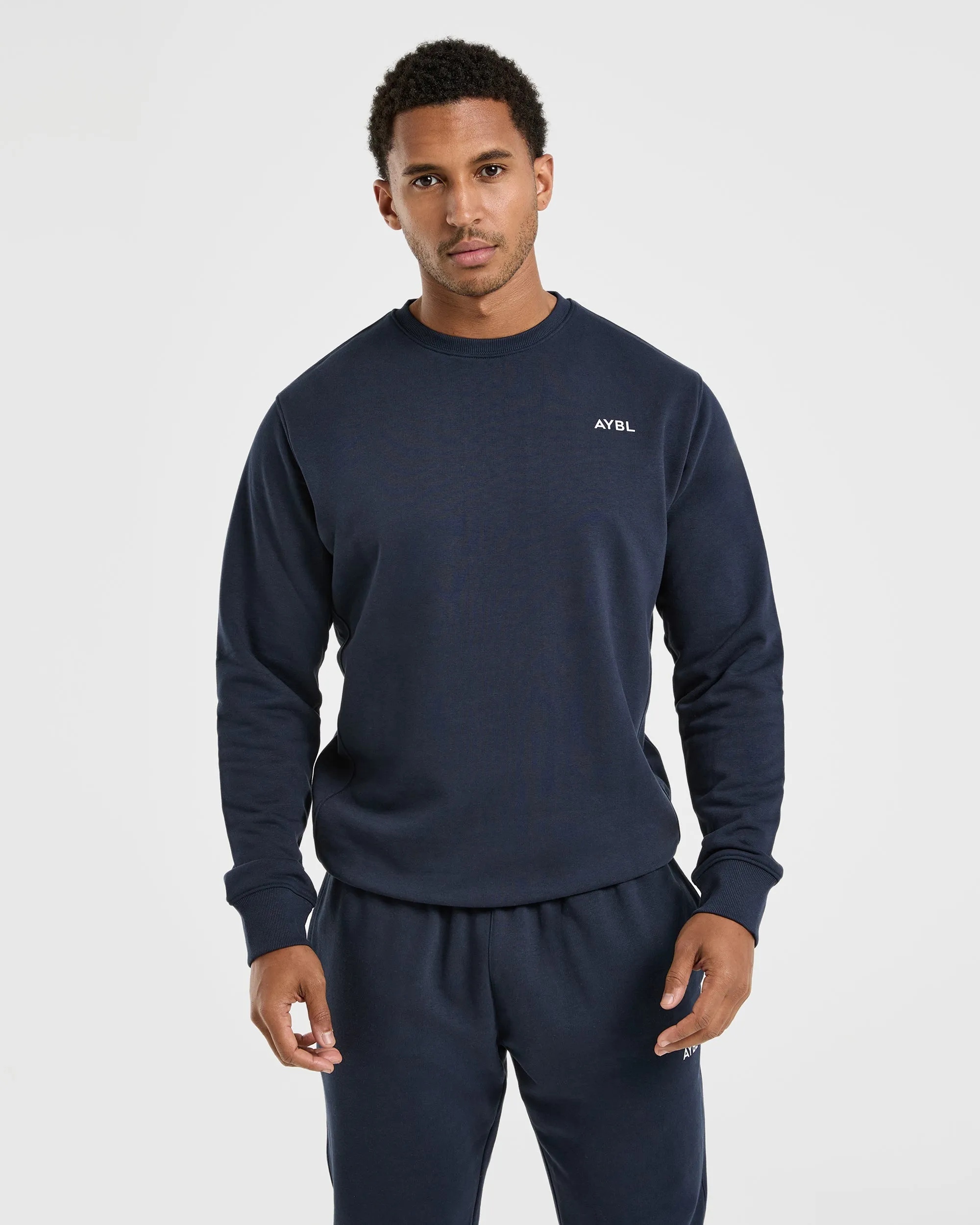 Essential Lightweight Sweater - Navy Prairie dog like Warm Lining