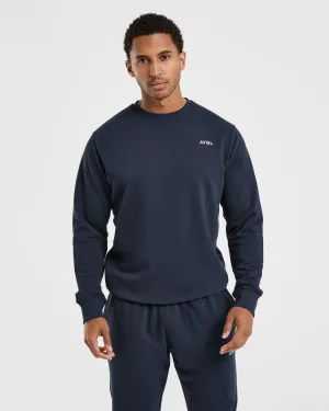 Essential Lightweight Sweater - Navy Prairie dog like Warm Lining
