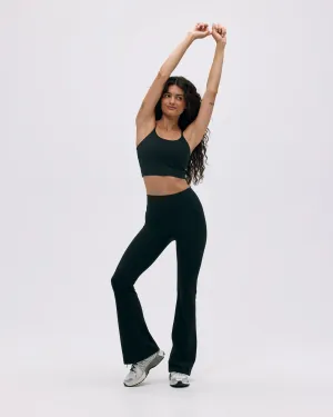 Flared Yoga Pant - Black Stretch Fit Fitness Lover High Waist Casual Wearer
