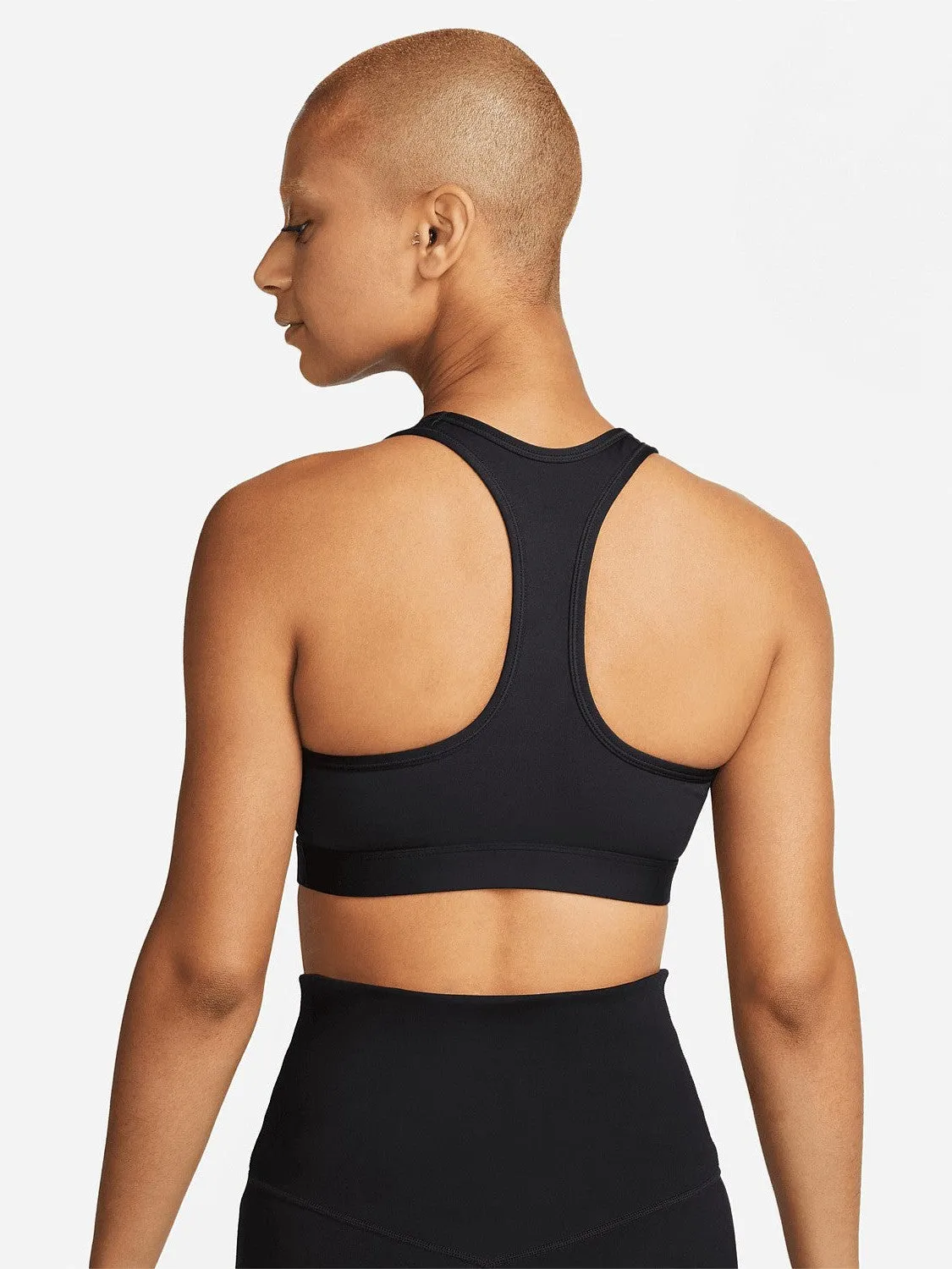 Bootcut style Microfiber Blend Fabric Swoosh Medium Support Sports Bra