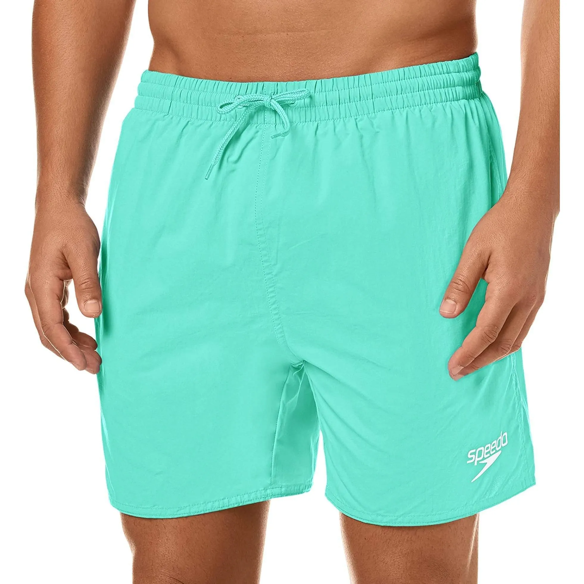 Speedo Core Leisure 16 Inch Mens Swim Shorts - Green Odor Resistant Textile Sustainable Material