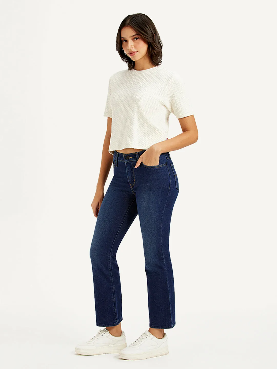 Women's 315 Blue Flared Fit High Rise Jeans Natural Fit