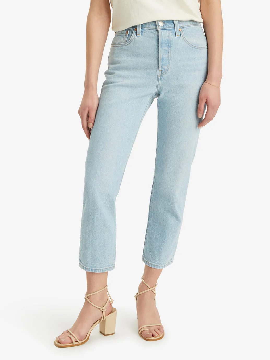 Classic Wear Textured Women's 501 Blue Straight Fit Mid Rise Jeans