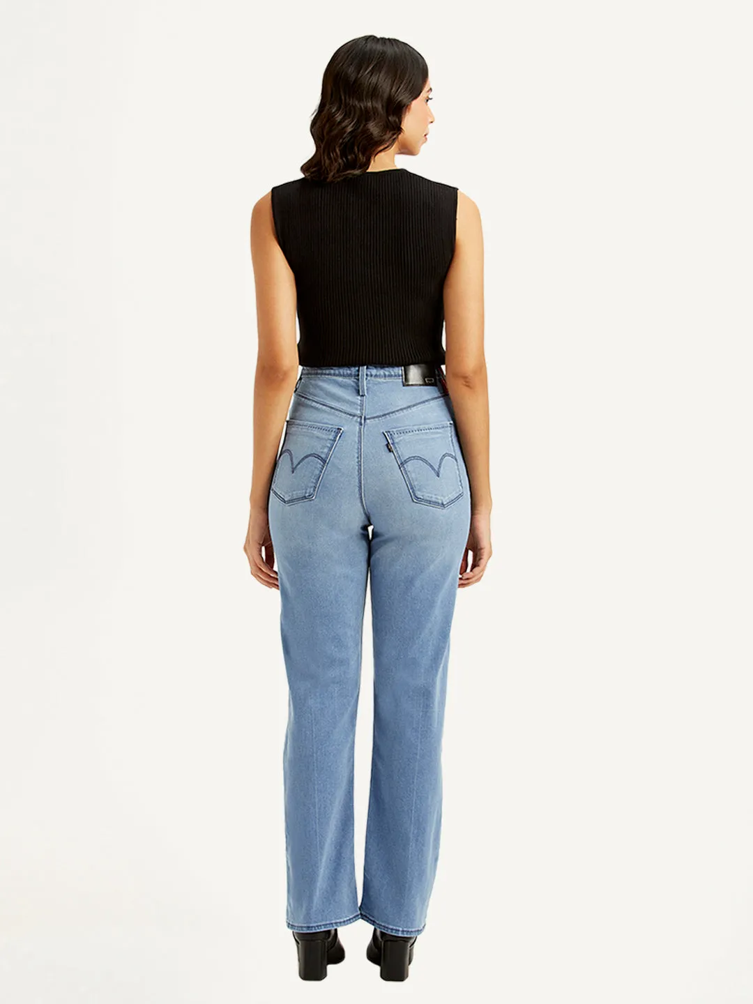 Lightweight Morning Stroll Durable Women's Light Blue Ribcage Straight Fit High Rise Jeans