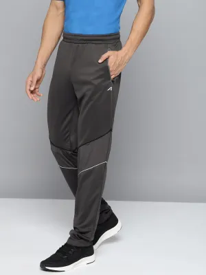 Alcis Men Charcoal Grey Slim-Fit Training Track Pants Hidden Pocket System