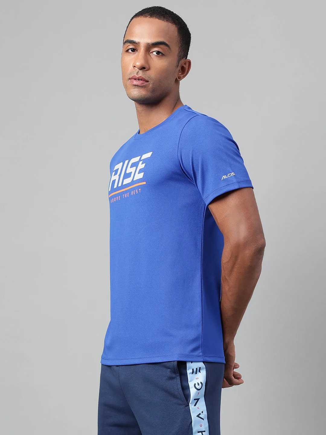 Alcis Men's Printed Scuba Anti-Static Drytech  Slim-Fit Training Tee River Flow