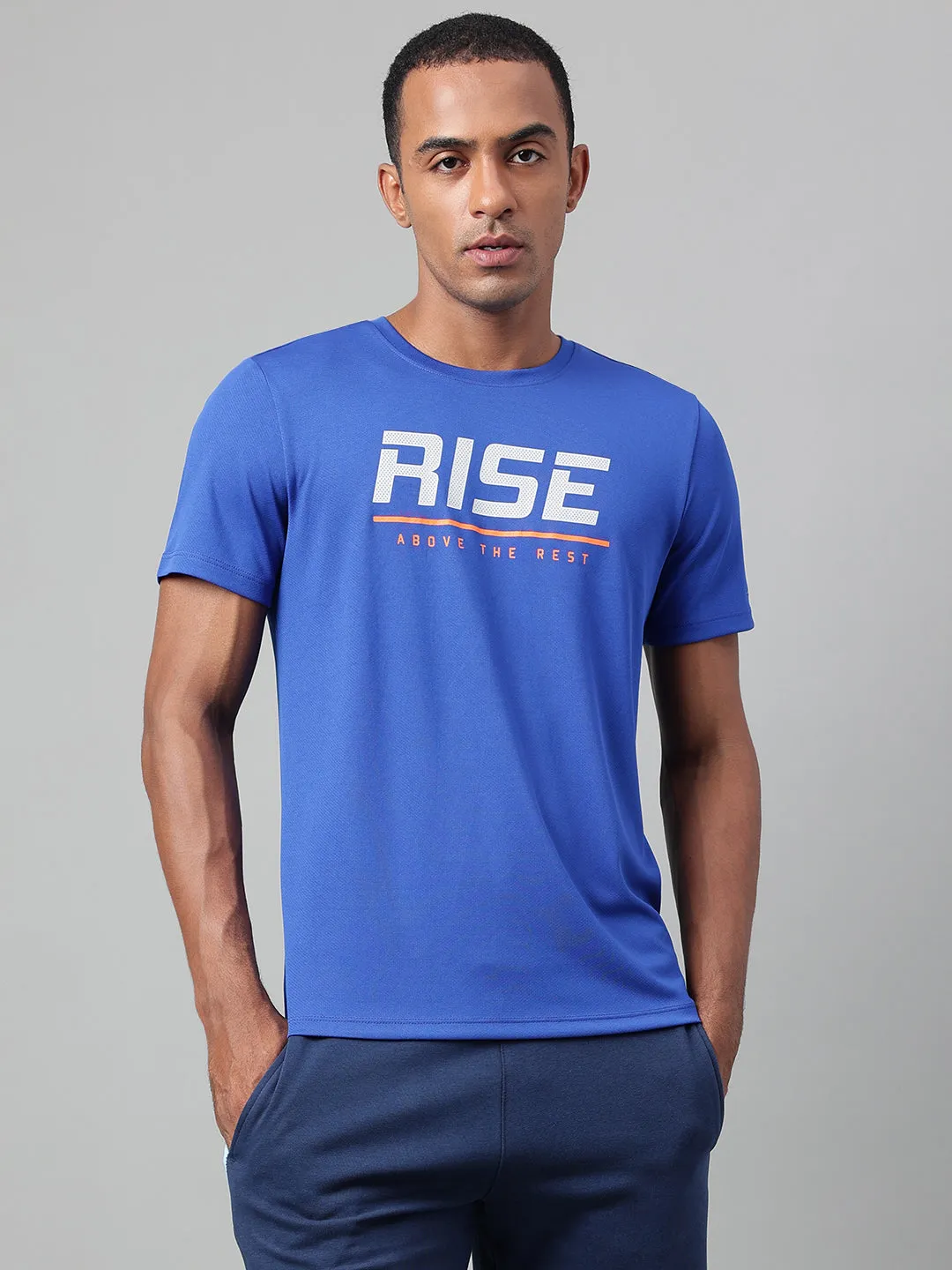 Alcis Men's Printed Scuba Anti-Static Drytech  Slim-Fit Training Tee Trend Glow