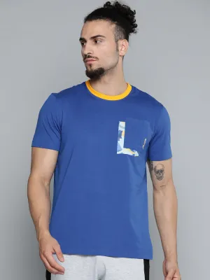 Alcis Men Blue Slim Fit Training or Gym T-shirt Cool Glow