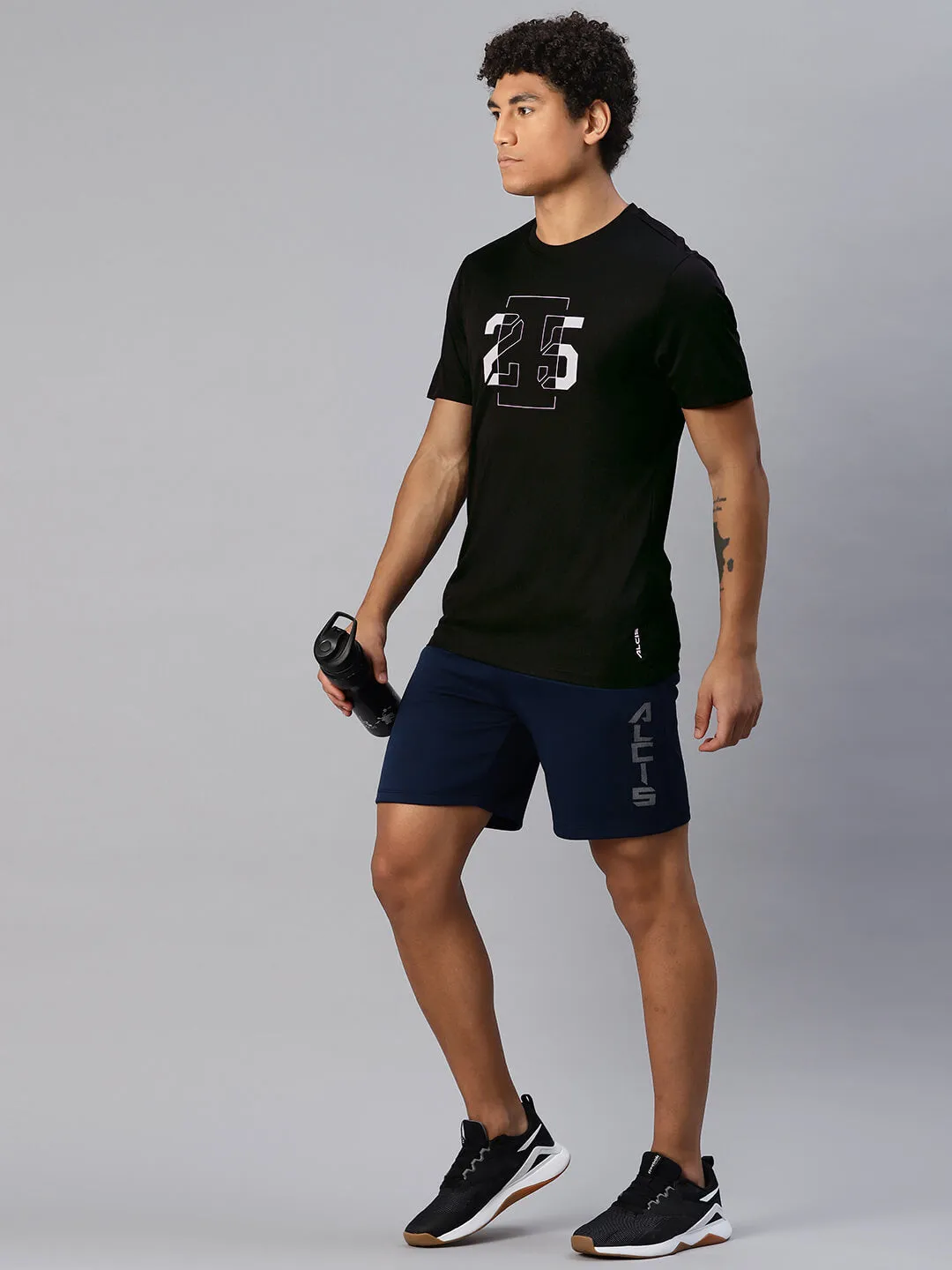 PressureRelief Seams Alcis Men Typography Printed Anti Static Slim Fit T-shirt