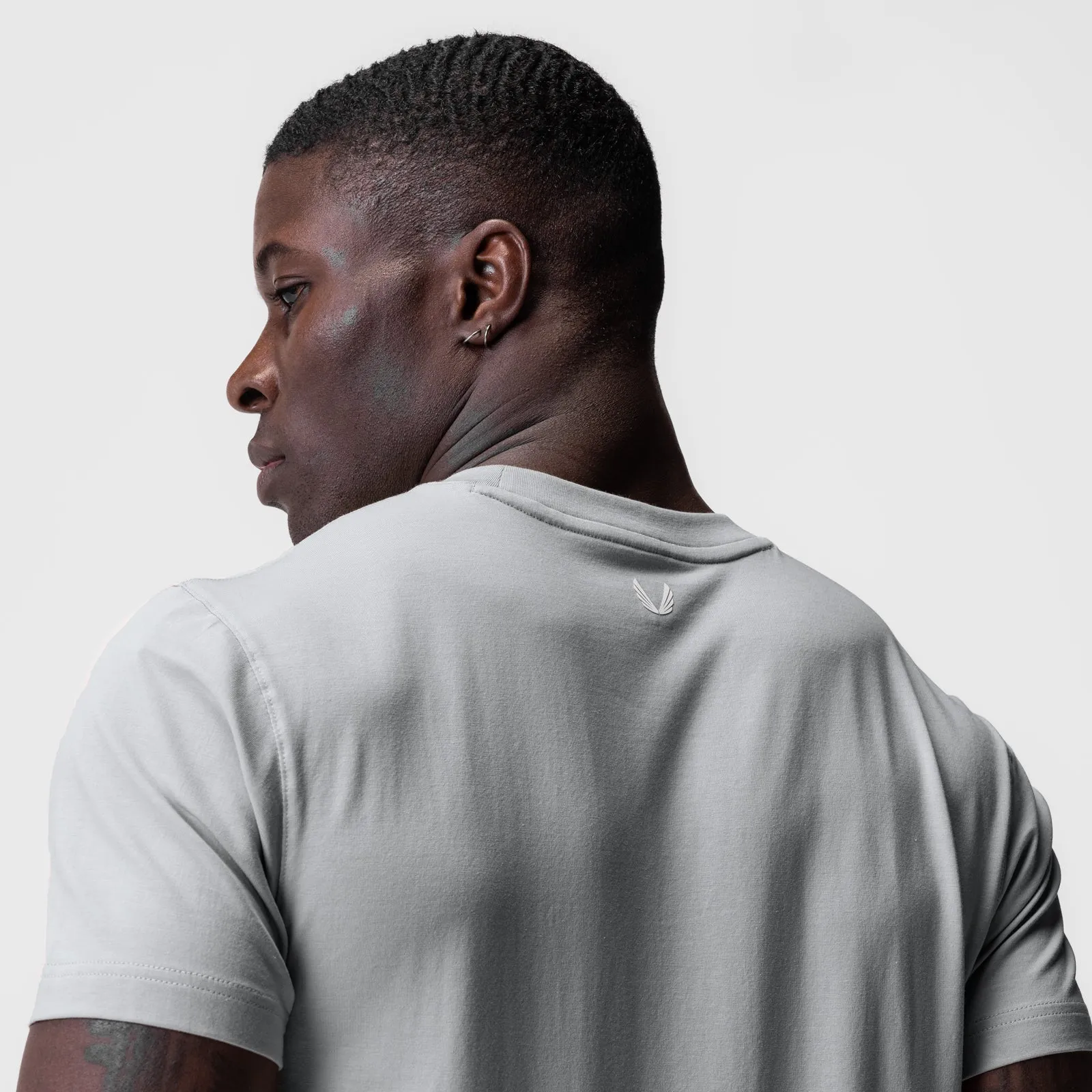 0923. Supima? Essential Tee - Slate Grey Smooth Neckline Round neck simplicity