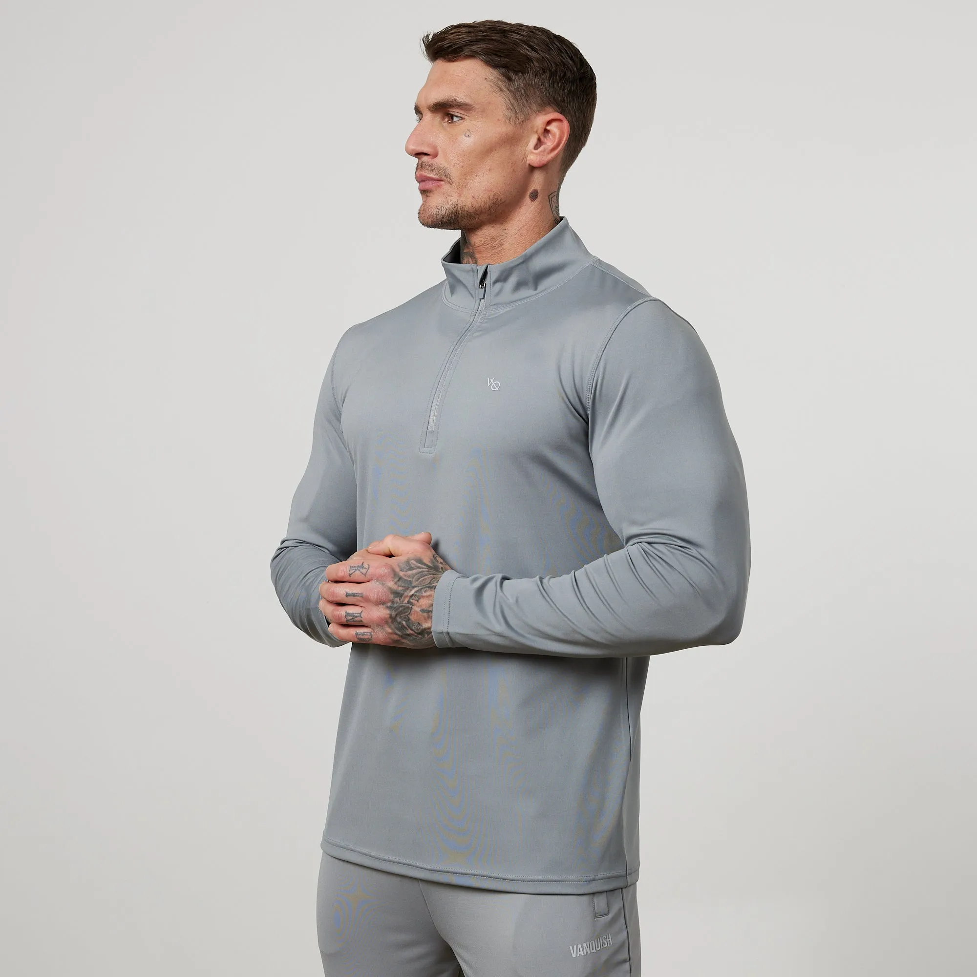 Zebra like Lifestyle Energy Vanquish Essential Steel Grey Performance 1/4 Zip Top