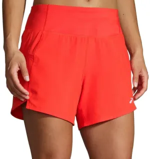 Anti Friction Seams Snag Free Design Brooks Chaser 5 Inch Womens Running Shorts - Red