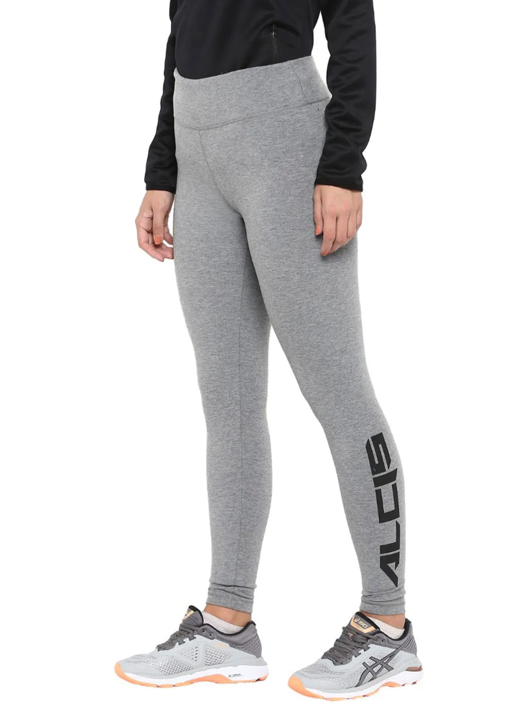 Motion Fabric Quick Drying Alcis Women Solid Grey Tights