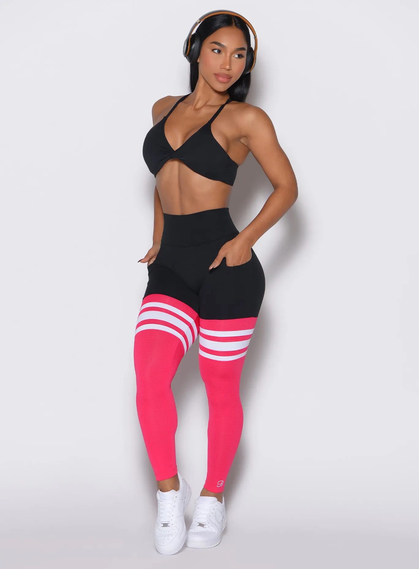 Sporty Vibe Yoga Class Minimalist Style Perform Thigh Highs