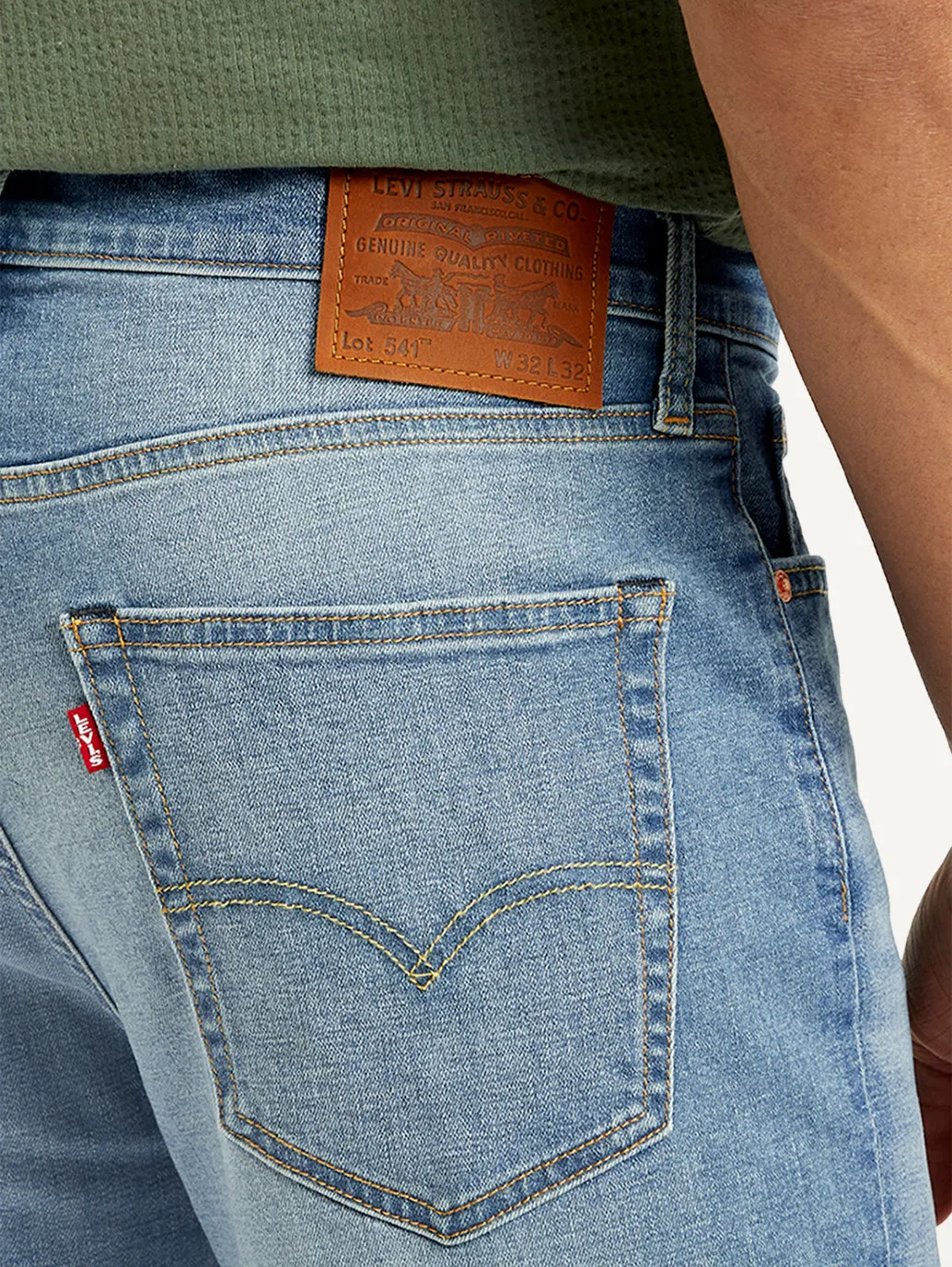 Men's 541 Blue Athletic Tapered Fit Mid Rise Jeans Brunch Outfit Casual Breathable Denim