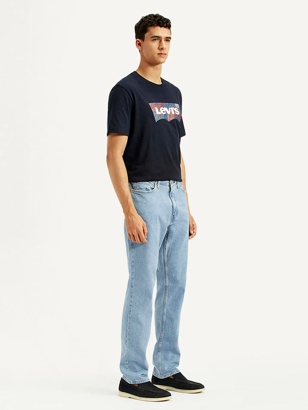 Men's 541 Light Blue Athletic Tapered Fit Mid Rise Jeans Seamless Pocket Design