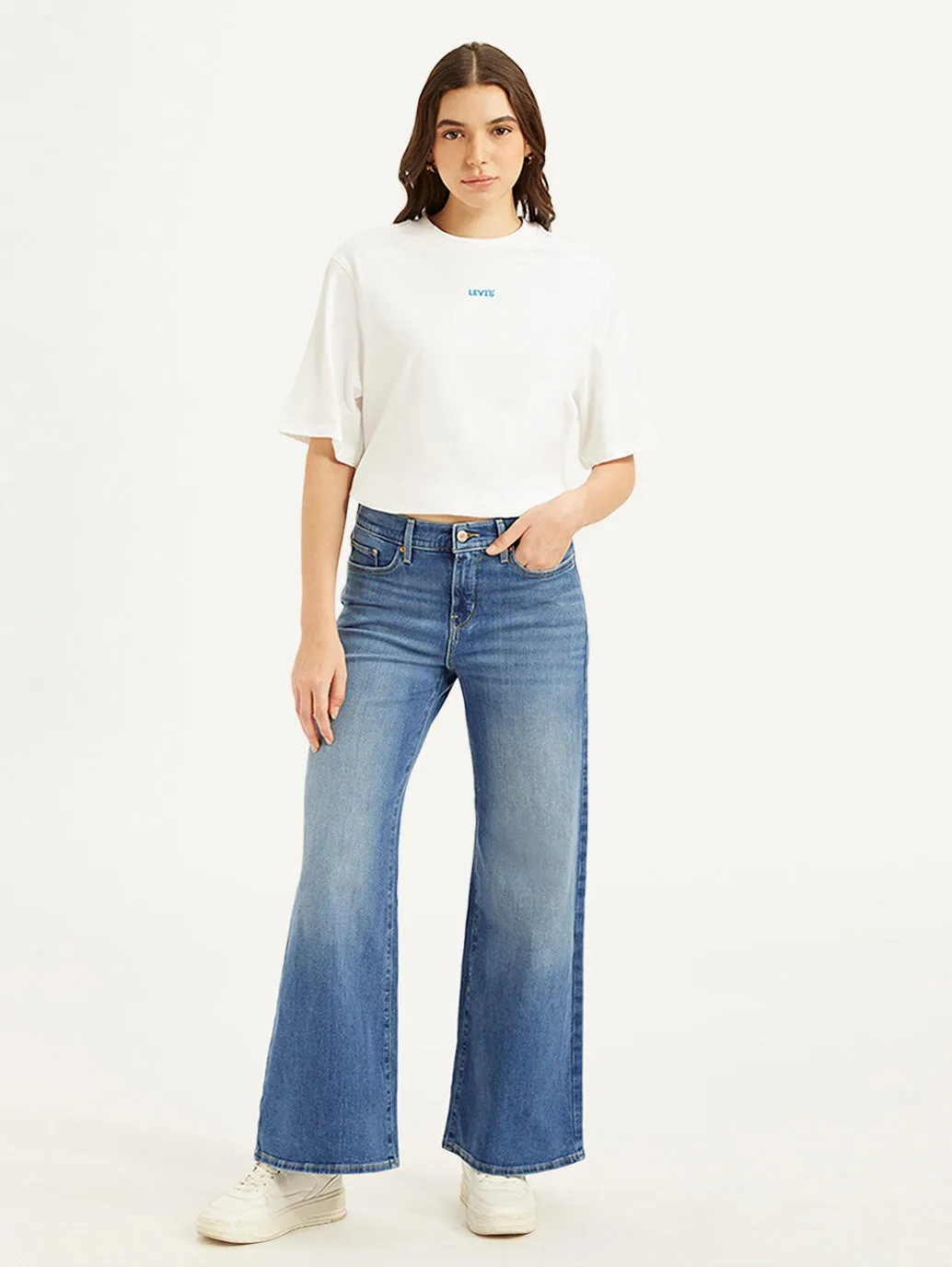 Universal Look On The Go Women's 318 Blue Flared Fit High Rise Jeans