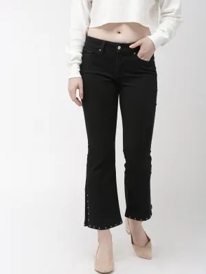 Simple Outfit Women's 715 Black Flared Fit Mid Rise Jeans