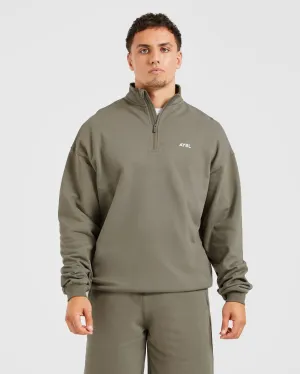 Rebound 1/4 Zip Pullover - Dusky Olive Beachwear Daily Comfort